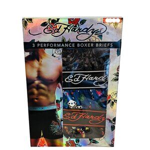 Ed Hardy Men's 3 Pack Performance Microfiber Boxer Briefs